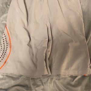 Men's Gray and Orange Athletic Shorts